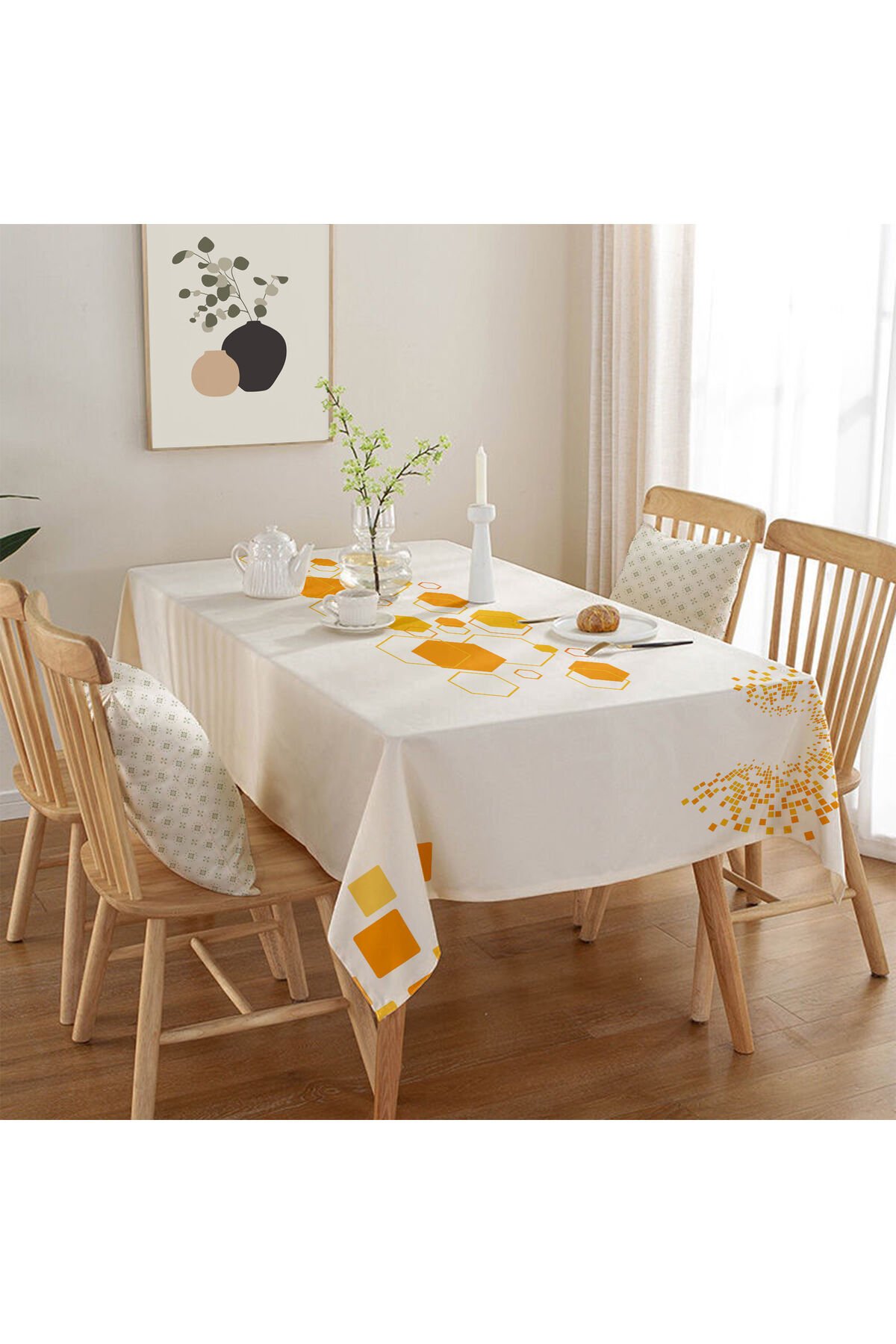 Dertsiz Masa Örtüsü,Şantuk Kumaş,Leke Tutmayan Model Ms18