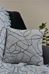 %100 Pamuklu Lüks Kaymaz Koltuk Örtüsü | Çok Amaçlı Örtü | 2 Adet 40x40 Cm Kırlent Kılıfı Bebemavi