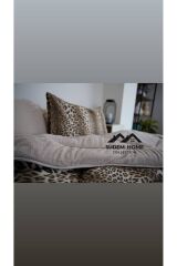 Welsoft Çift Kişilik Yorgan Seti Çift Taraflı Yorgan Takımı Peluş ve Kışlık Yorgan Leopar