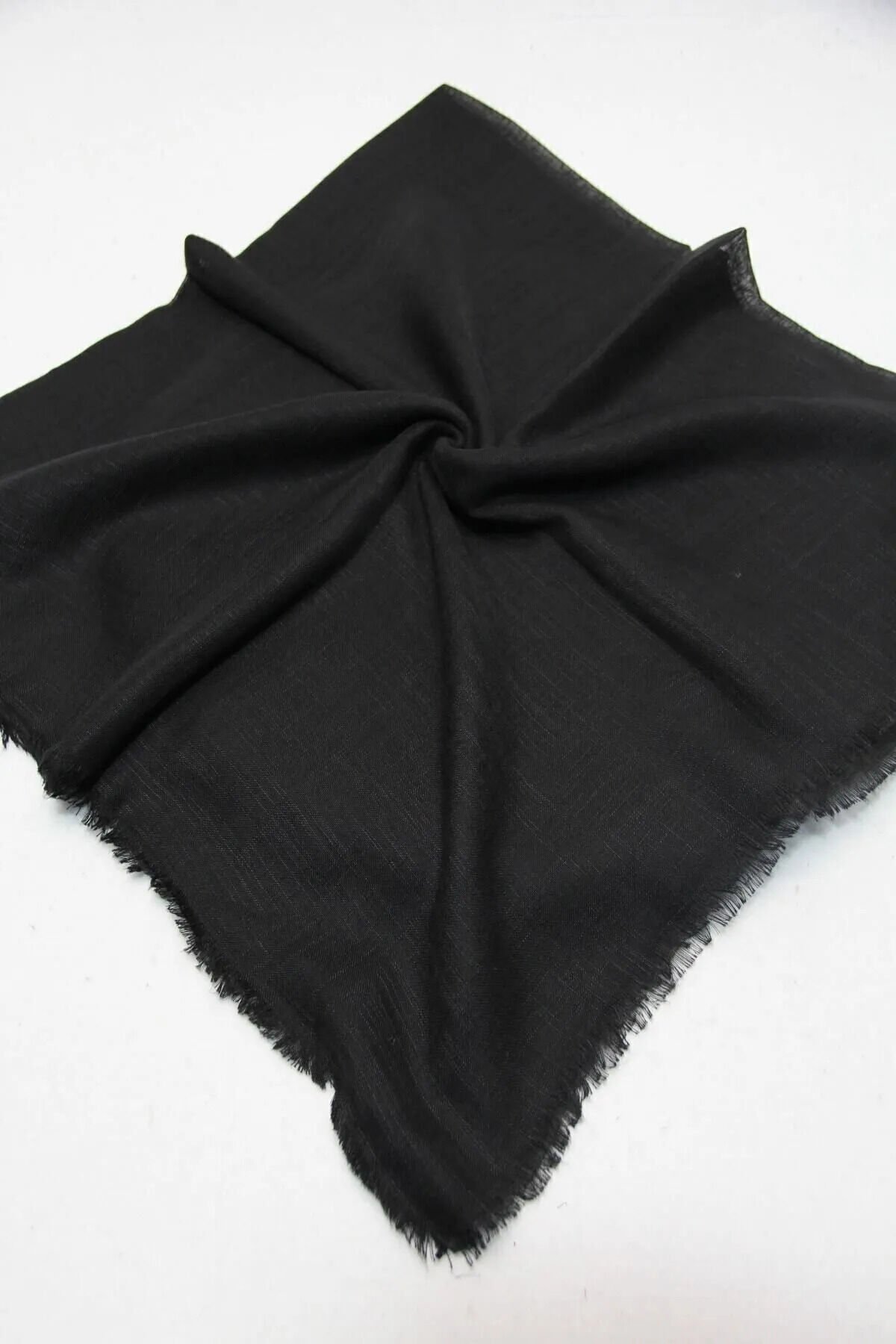Flamlı 10'lu Paket Dağıtmalık Pamuklu Yazma Eşarp 100x100cm 10x Siyah - 100 X 100
