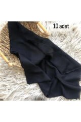 Flamlı 10'lu Paket Dağıtmalık Pamuklu Yazma Eşarp 100x100cm 10x Siyah - 100 X 100