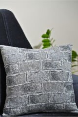 %100 Pamuklu Lüks Kaymaz Koltuk Örtüsü | Çok Amaçlı Örtü | 2 Adet 40x40 Cm Kırlent Kılıfı Gri