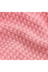 Pamuklu Dokulu Koltuk Şalı 170x220 cm – Saçaklı TV Battaniyesi & Dekoratif Koltuk Örtüsü Açık Pembe