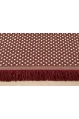 Pamuklu Dokulu Koltuk Şalı 170x220 cm – Saçaklı TV Battaniyesi & Dekoratif Koltuk Örtüsü Bordo