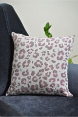 %100 Pamuklu Lüks Kaymaz Koltuk Örtüsü | Çok Amaçlı Örtü | 2 Adet 40x40 Cm Kırlent Kılıfı Pembe