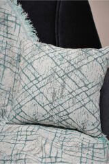 %100 Pamuklu Lüks Kaymaz Koltuk Örtüsü | Çok Amaçlı Örtü | 2 Adet 40x40 Cm Kırlent Kılıfı Suyeşili