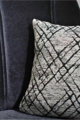 %100 Pamuklu Lüks Kaymaz Koltuk Örtüsü | Çok Amaçlı Örtü | 2 Adet 40x40 Cm Kırlent Kılıfı Siyah