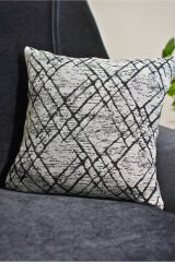 %100 Pamuklu Lüks Kaymaz Koltuk Örtüsü | Çok Amaçlı Örtü | 2 Adet 40x40 Cm Kırlent Kılıfı Siyah