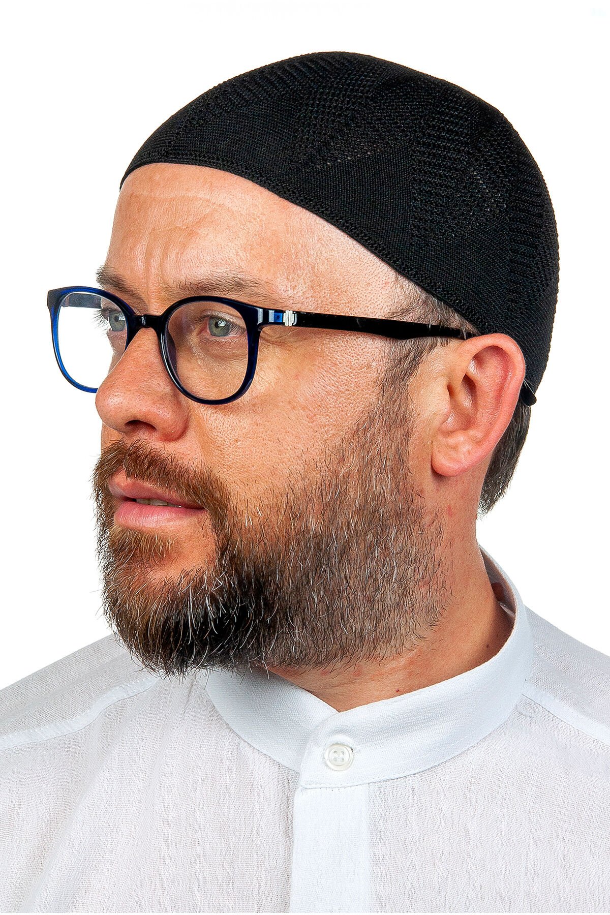 Berra Çelik Örme Dantel Namaz Takkesi Beyaz 1 Adet Siyah - Standart