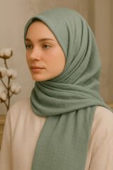 Ütü Gerektirmeyen Bambu-kraş Şal 80×190 – Kaymaz, Nefes Alır, Dört Mevsim, Yerli Üretim Su Yeşili