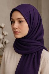 Ütü Gerektirmeyen Bambu-kraş Şal 80×190 – Kaymaz, Nefes Alır, Dört Mevsim, Yerli Üretim Mor