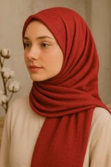 Ütü Gerektirmeyen Bambu-kraş Şal 80×190 – Kaymaz, Nefes Alır, Dört Mevsim, Yerli Üretim Kızıl