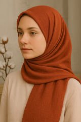 Ütü Gerektirmeyen Bambu-kraş Şal 80×190 – Kaymaz, Nefes Alır, Dört Mevsim, Yerli Üretim Kiremit